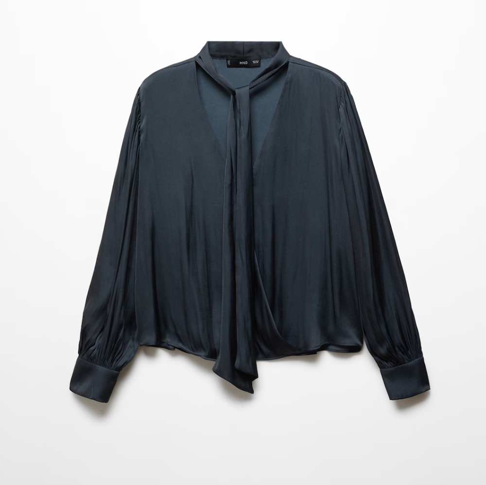 MANGO Bow tie blouse - Picture 2 of 6